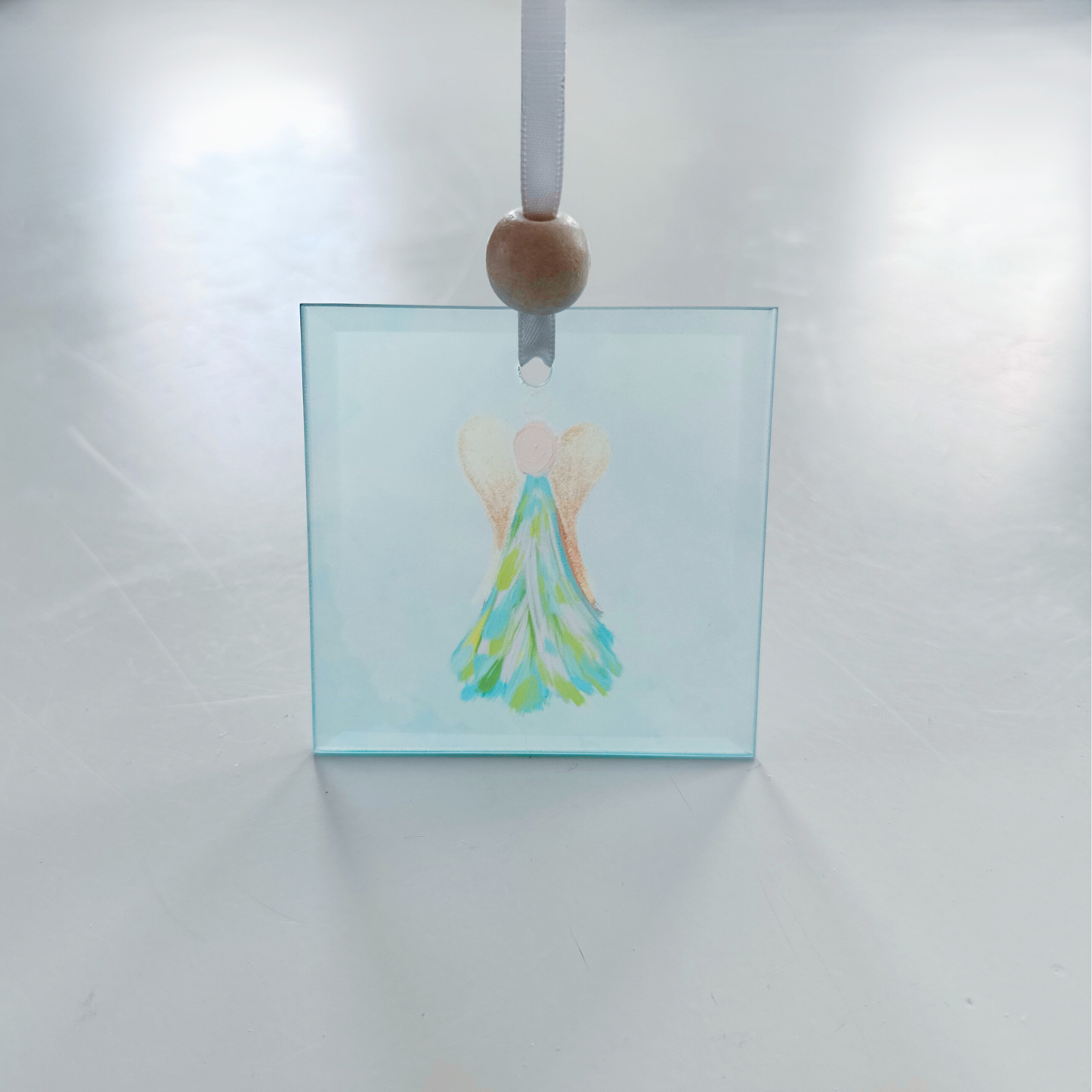 Window Charm -  Hand Painted Blue Angel | Suncatcher