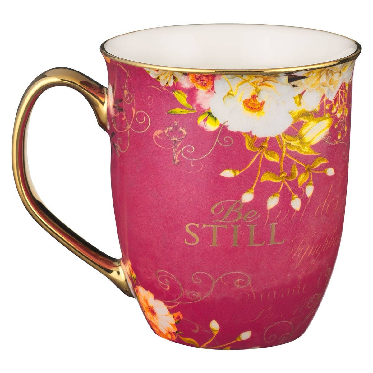 Mug Pink/White Butterfly Be Still Ps. 46:10