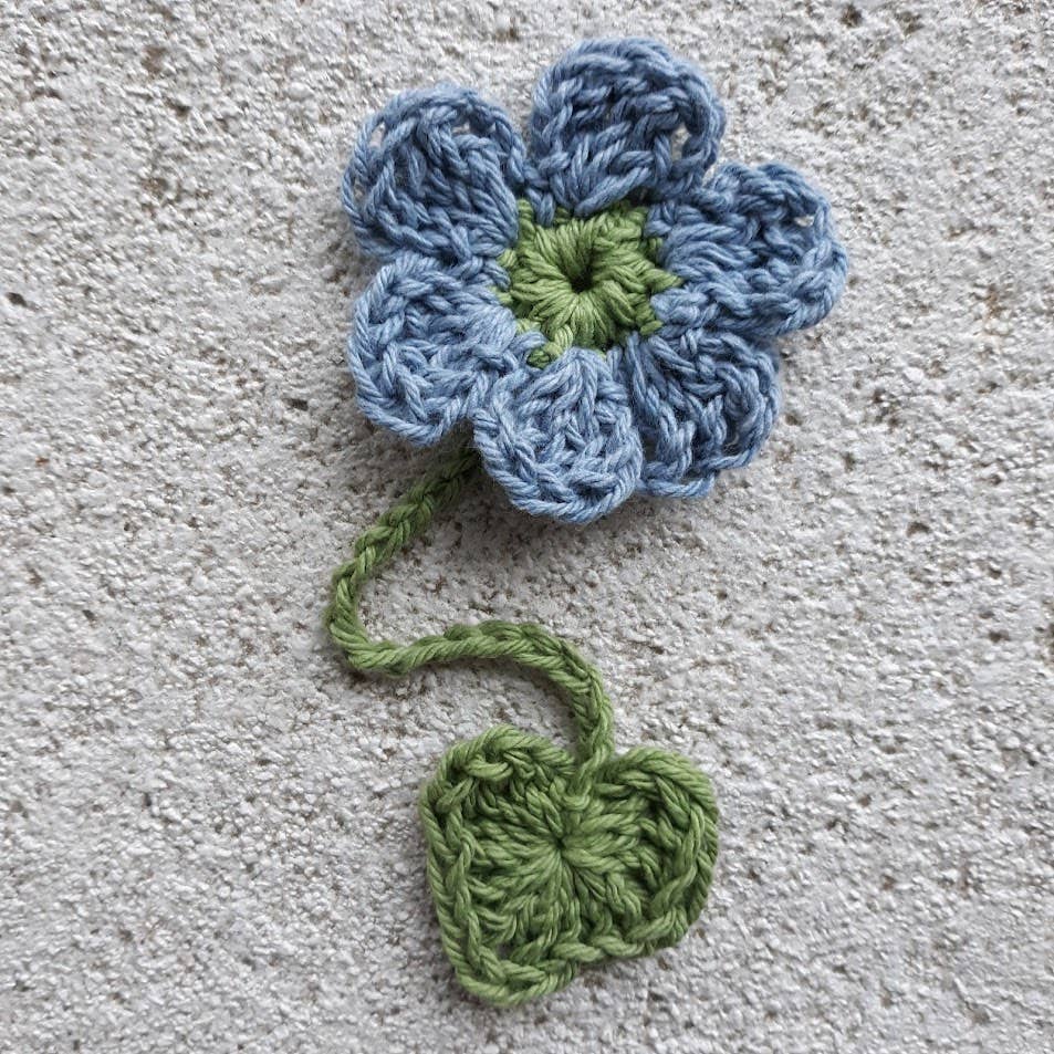 Boho Crochet Flower and Heart Leaf Bookmarks