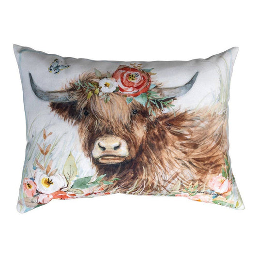 Bloom Highland Cow Climaweave Pillow