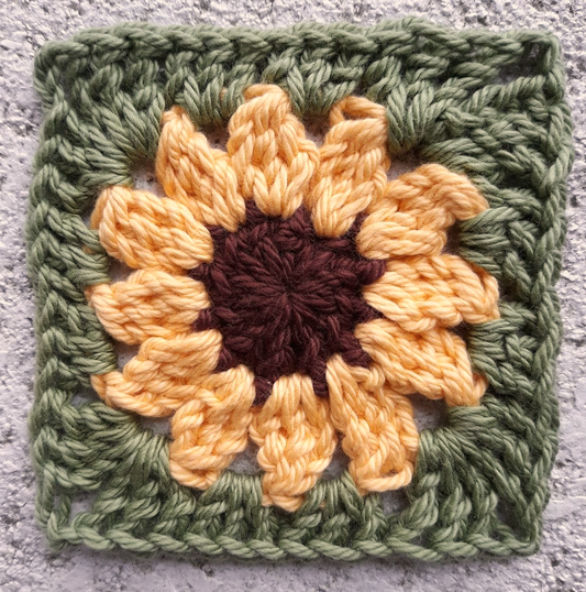 100% Cotton Sunflower Square Crochet Coasters or Scrubbies