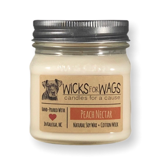 Peach Nectar | 8 oz Candle | Mason Jar Soy Candle