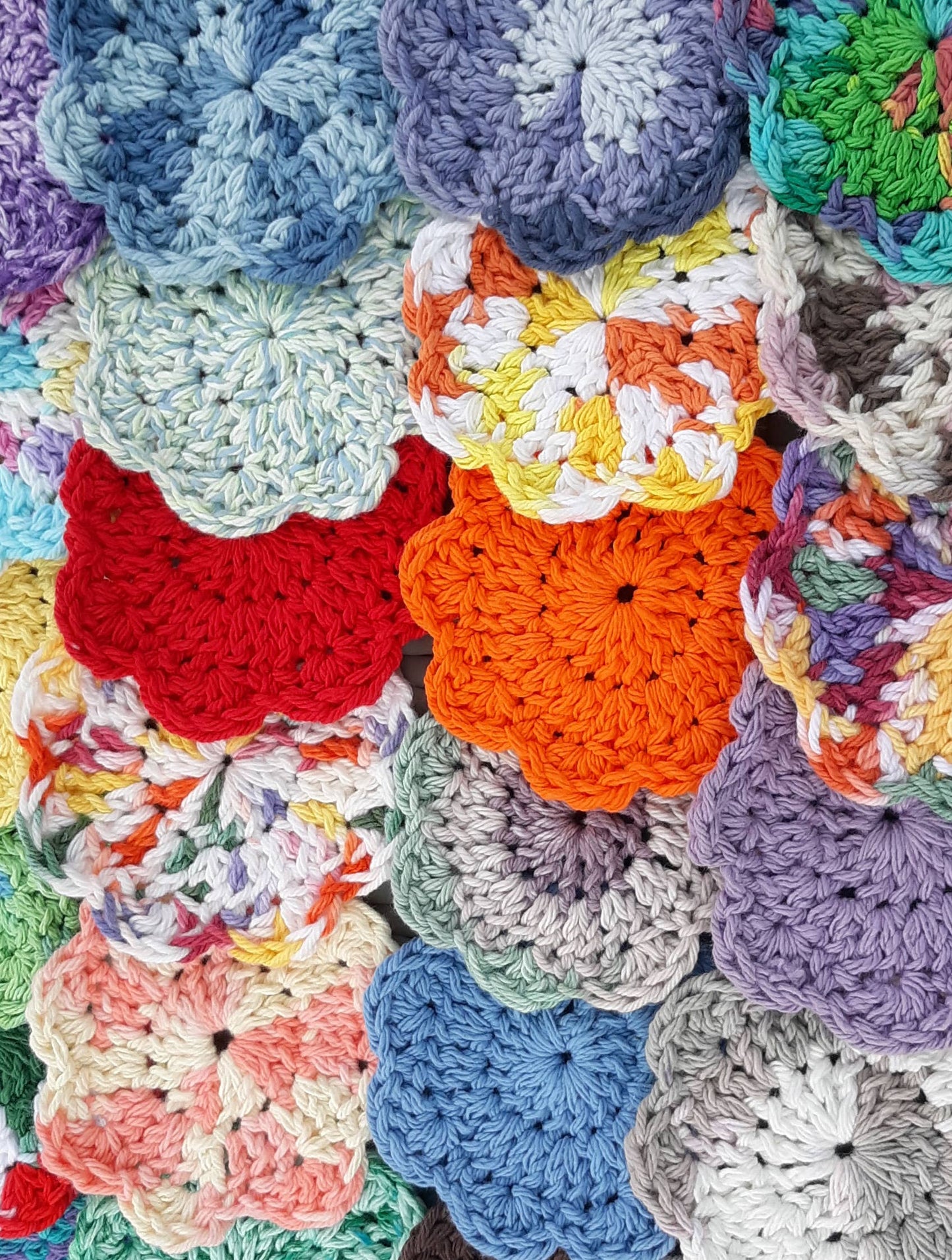 Cotton Crochet Floral Shape Face Scrubbies Makeup Removers