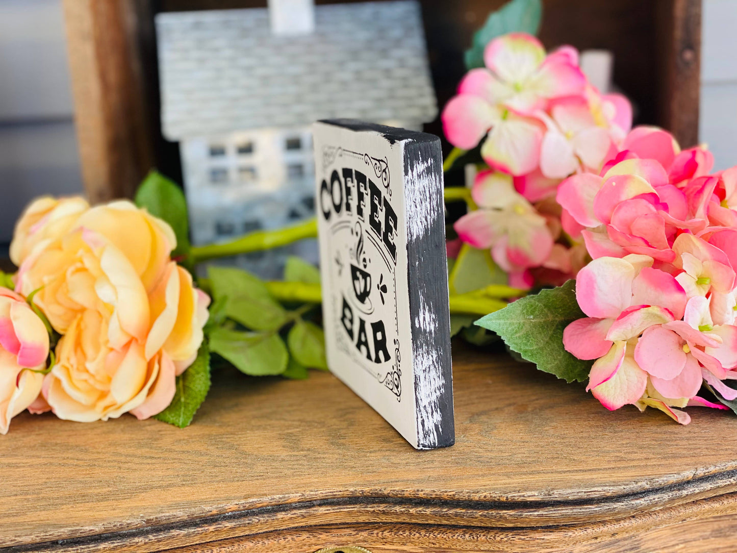 Coffee Bar wood sign, 5x5 shelf sitter