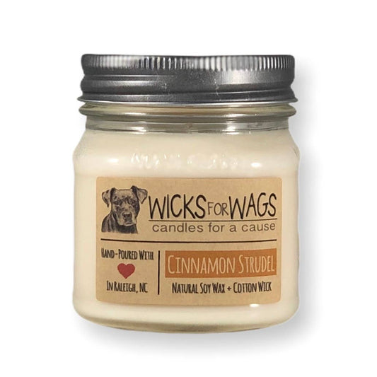 Cinnamon Strudel | Fall + Winter | 8 oz Mason Jar Soy Candle