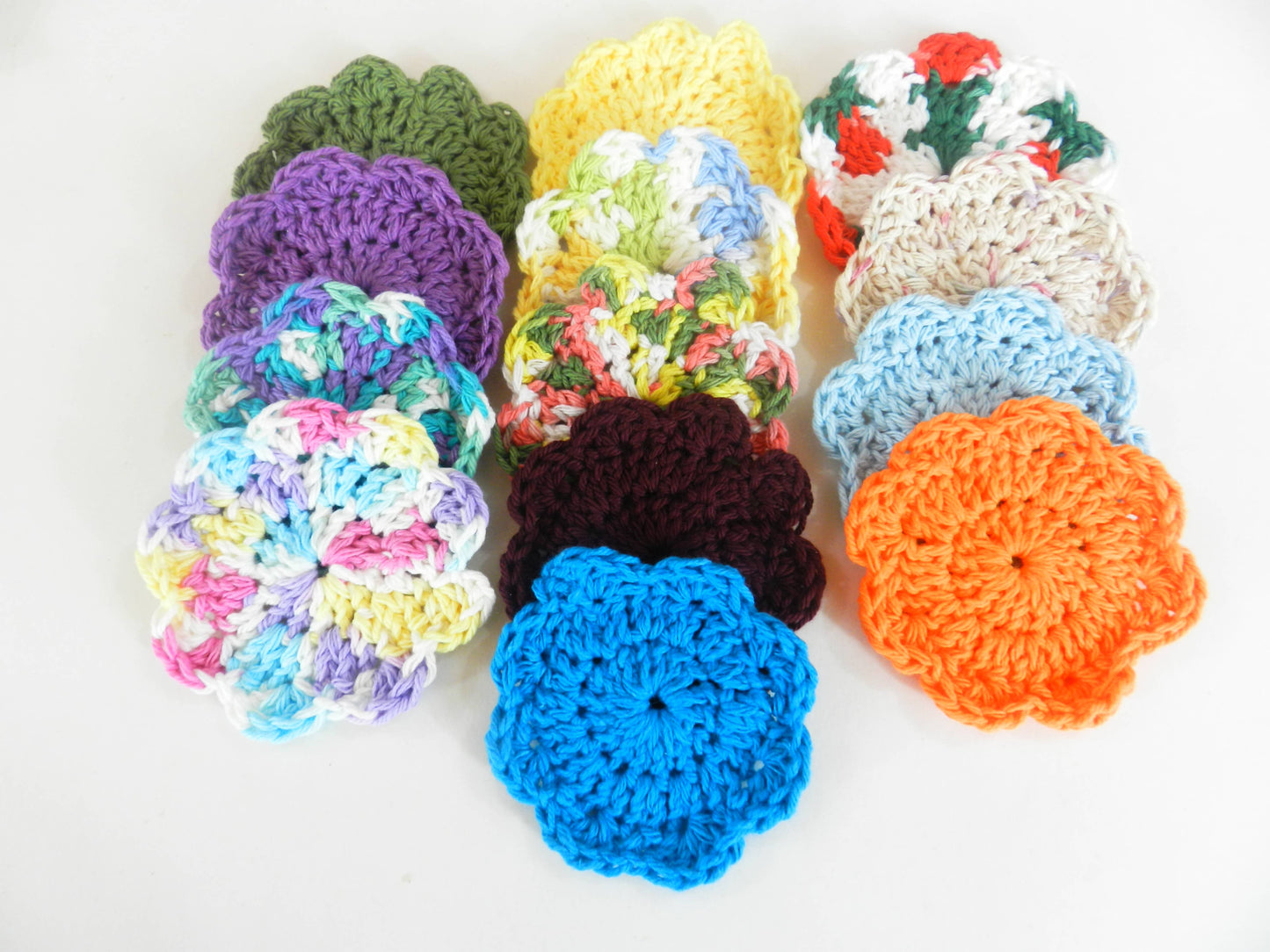 Cotton Crochet Floral Shape Face Scrubbies Makeup Removers