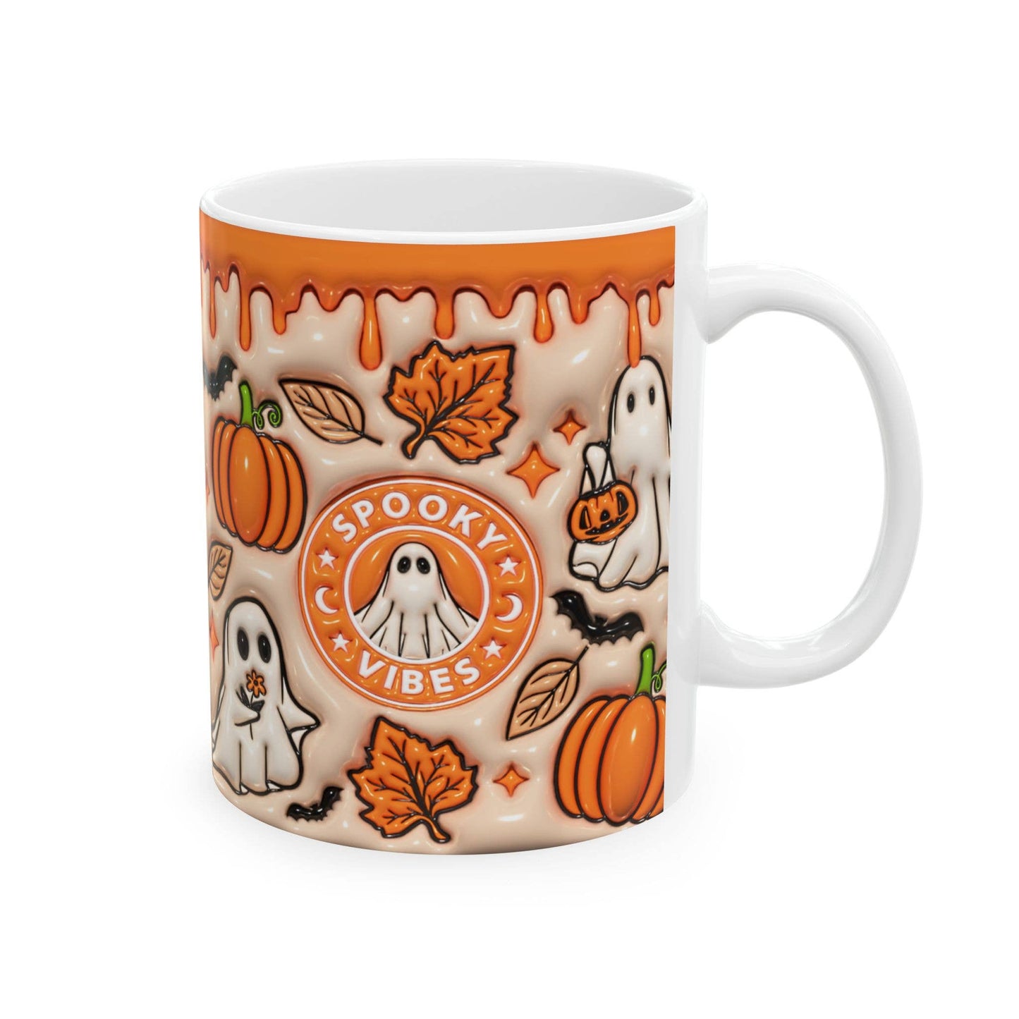 Spooky Ghost Vibes Mug, Halloween ghost shaped coffee Cup