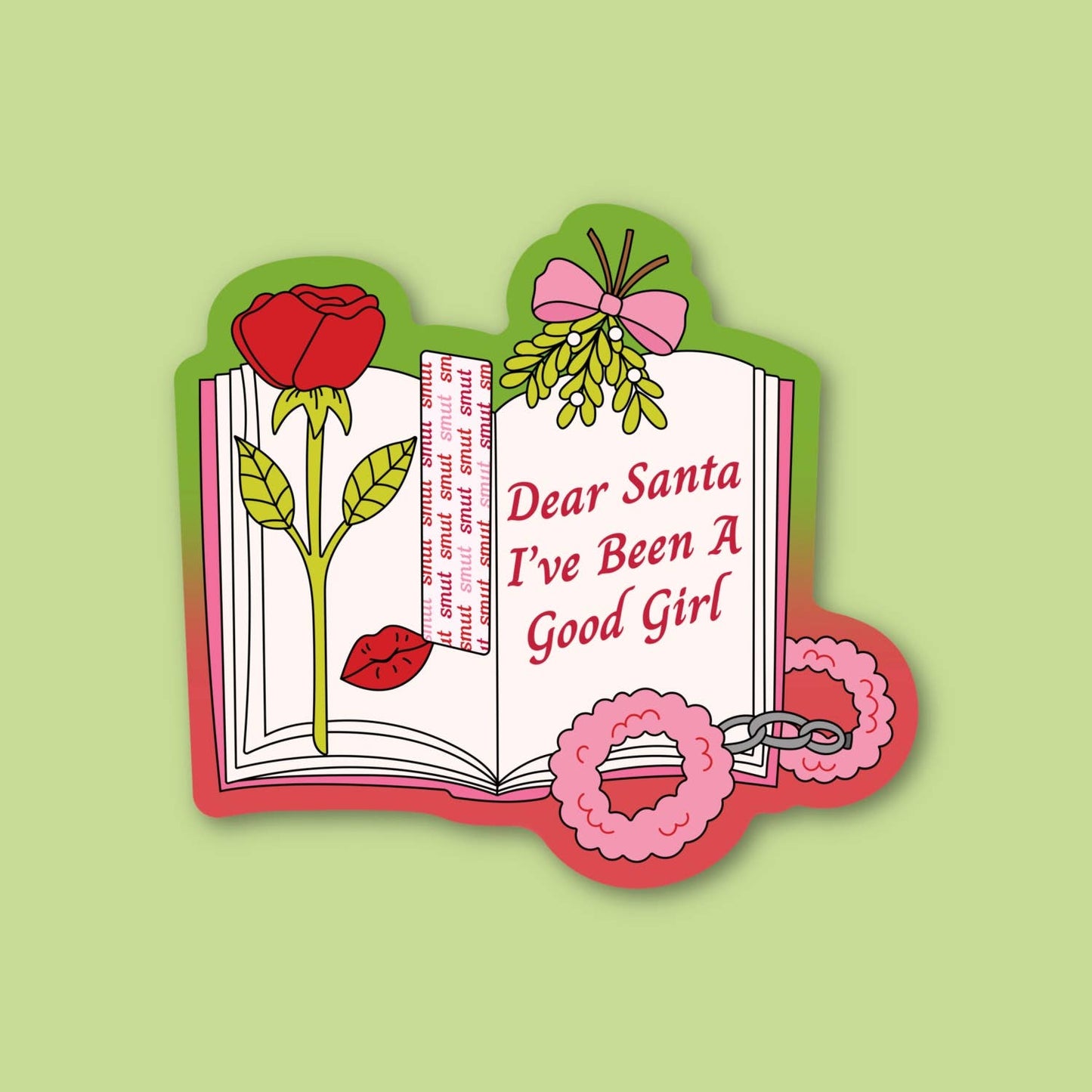 Dear Santa I’ve Been a Good Girl, Funny bookish sticker