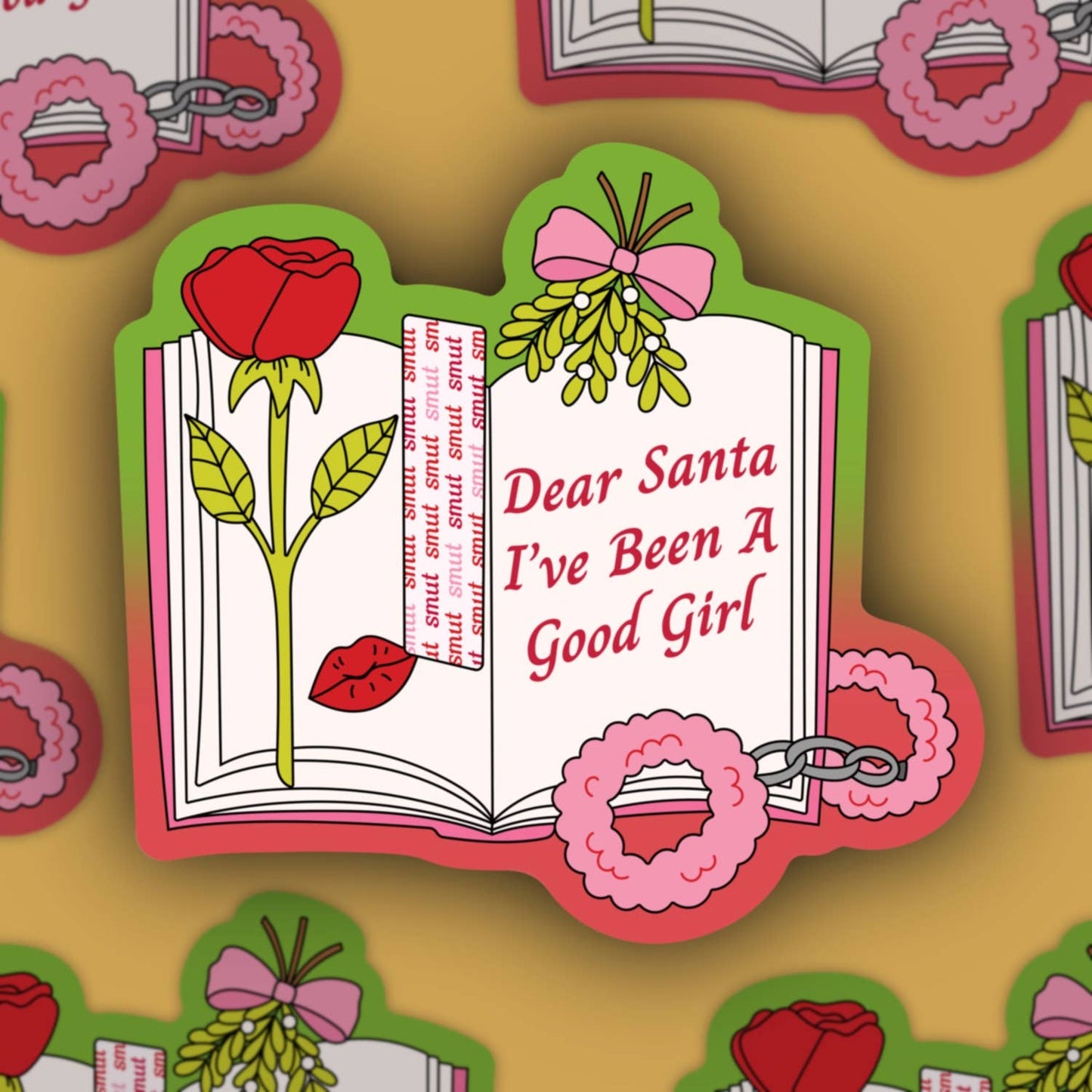 Dear Santa I’ve Been a Good Girl, Funny bookish sticker