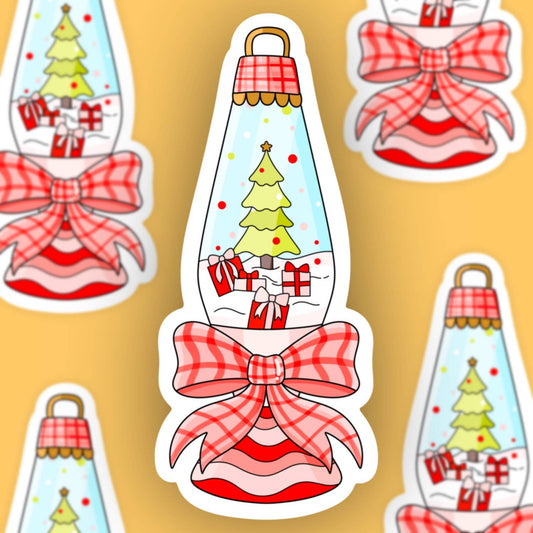 Christmas Tree Snow Globe Sticker
