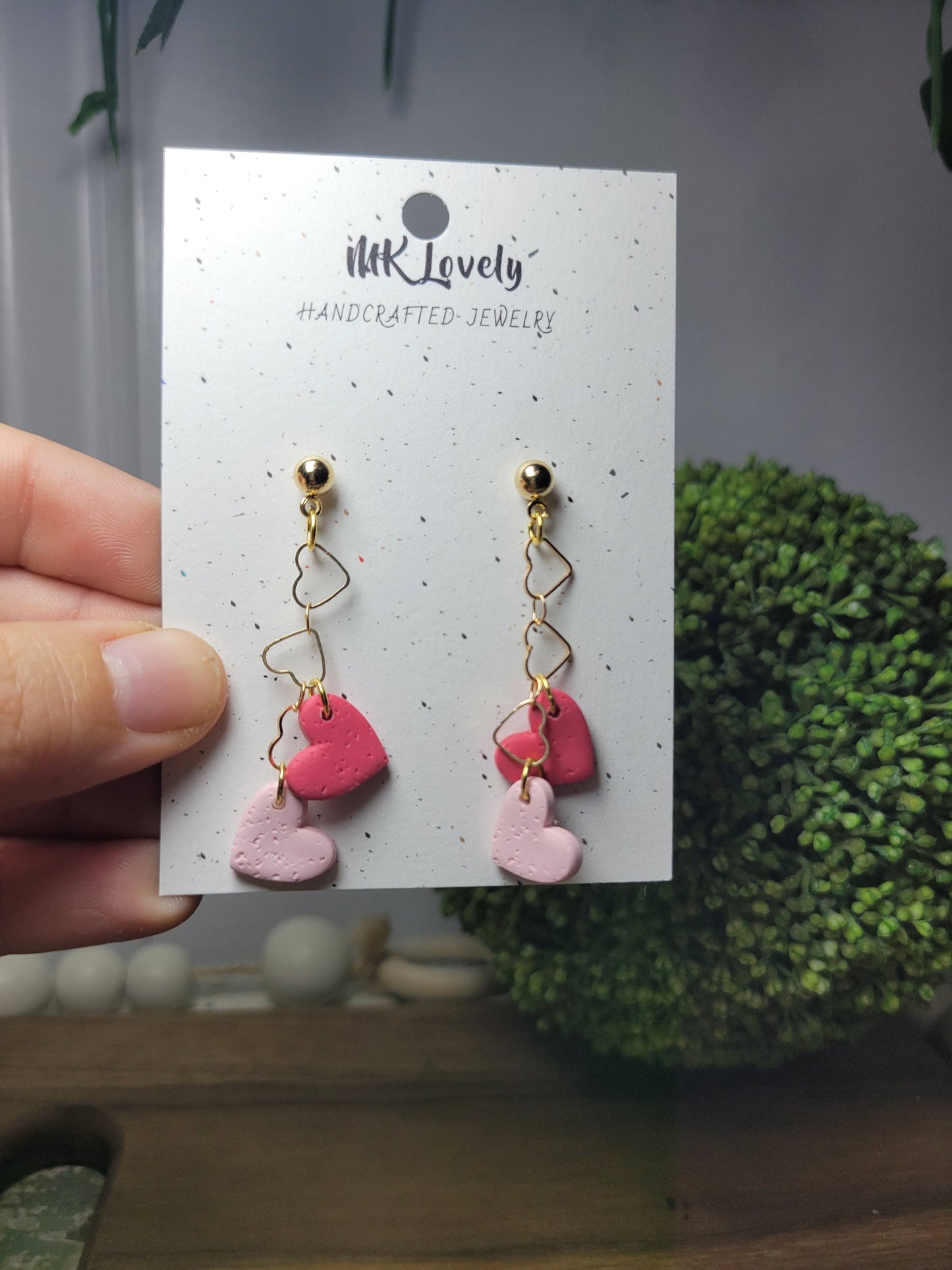 Double Heart Chained Drops