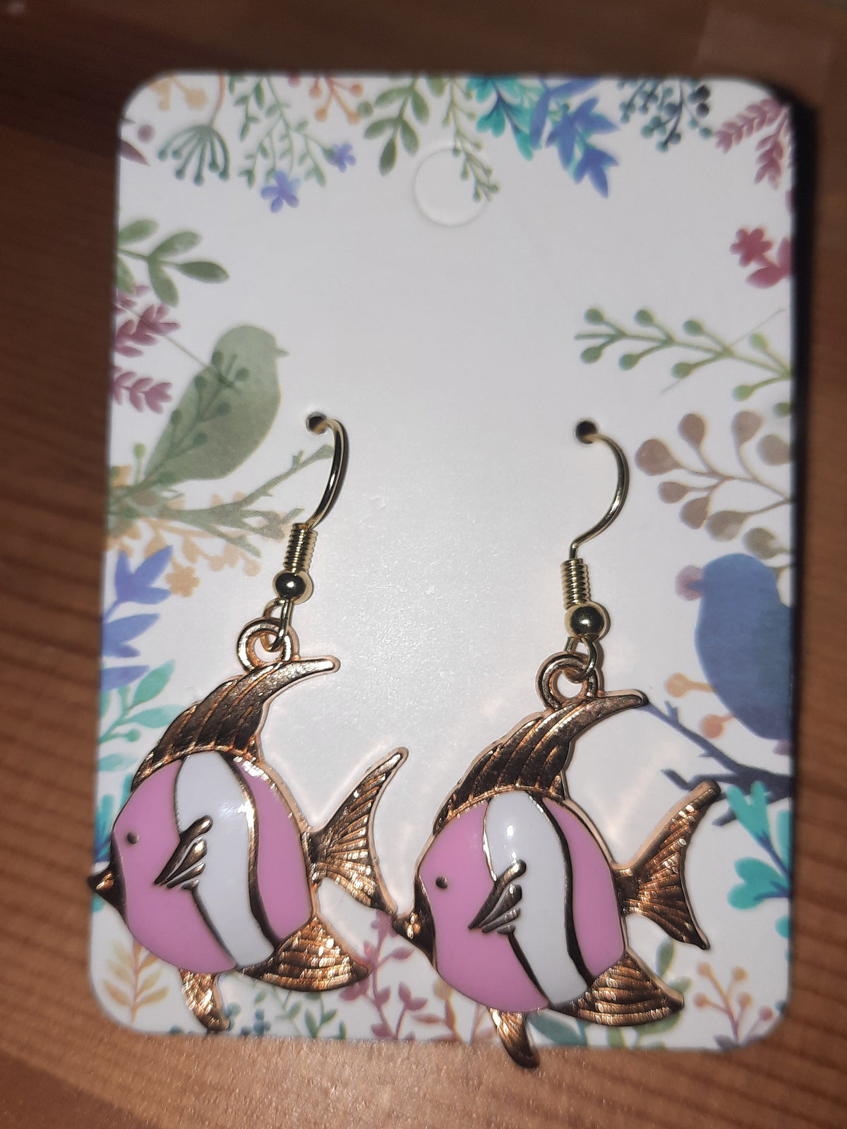 Pink Zebra Fish Earrings